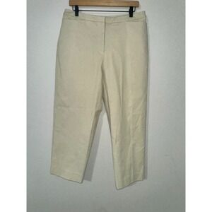 LL BEAN WOMENS CROPPED WRINKLE FREE BAYSIDE KHAKI PANTS NWT SIZE 14 REGULAR